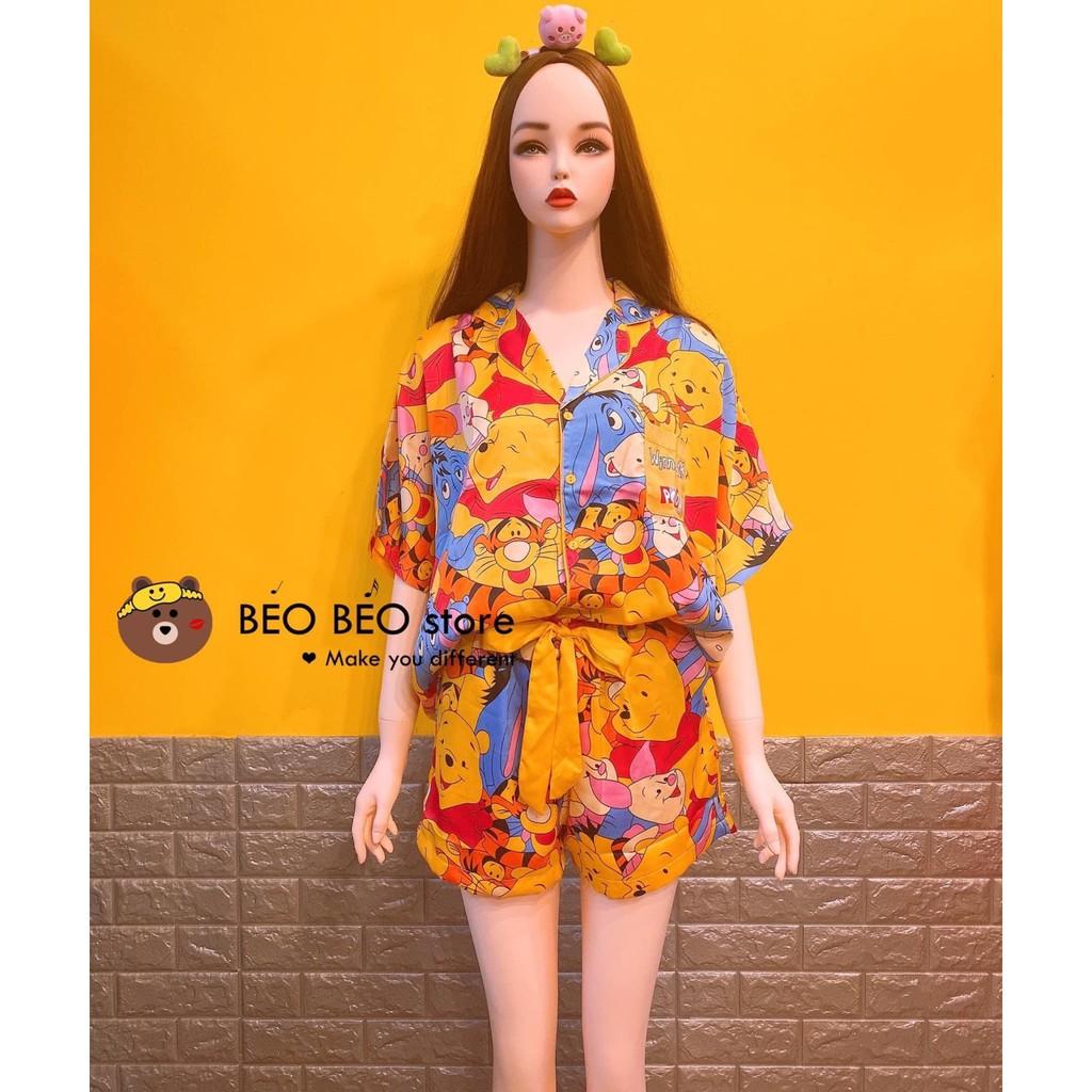 HÓT HÍTSatin Gấu Pooh Vàng Đùi Tay Cánh Dơi