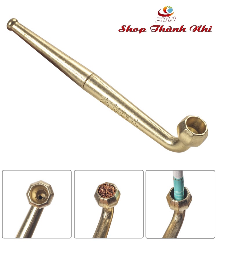 Tẩu thuốc hợp kim đồng cực đẹp, dùng sợi và điếu đều được, Shop Thành Nhi SS001A