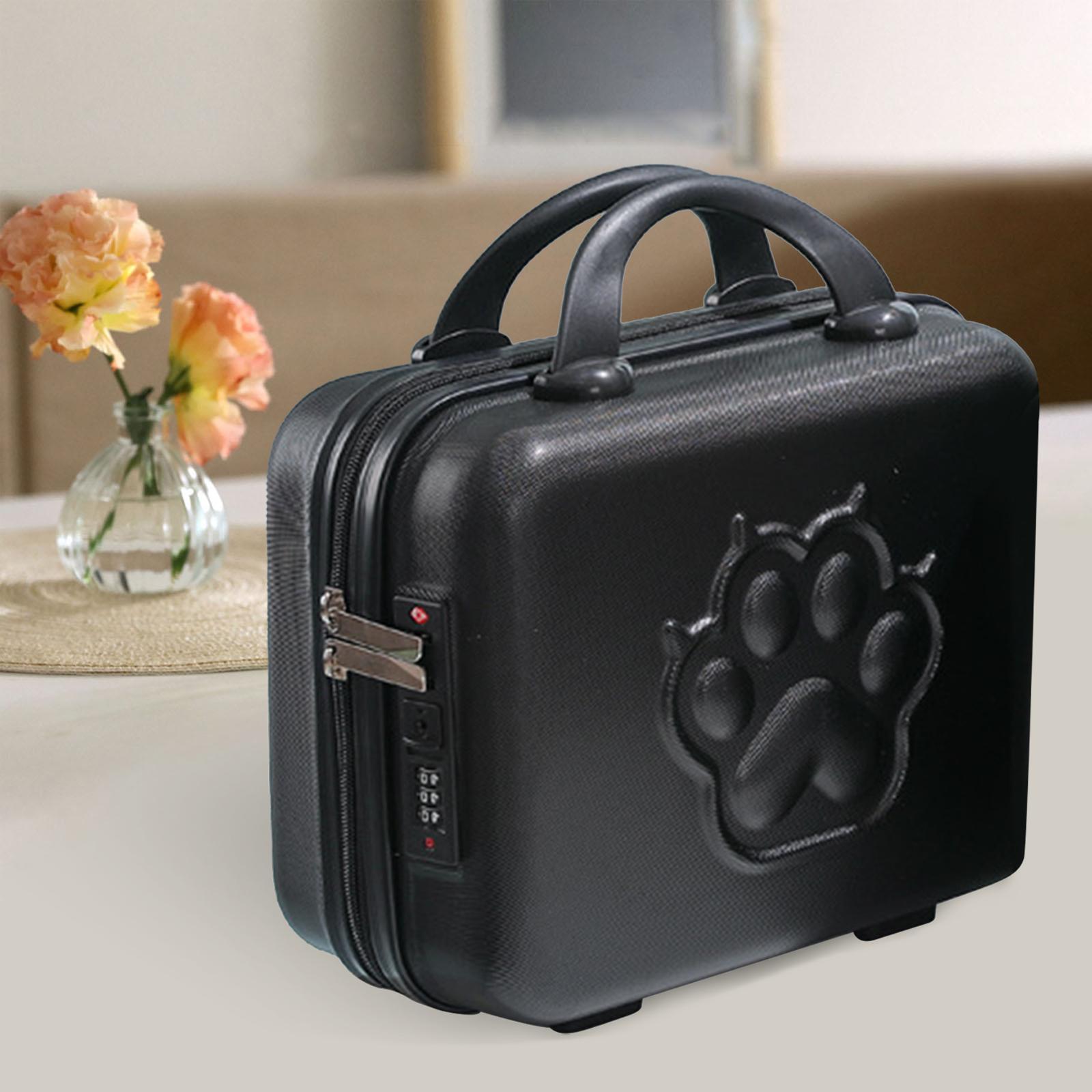 14 inch Small Suitcase Case with Handle Password Lock Mini for Business Black