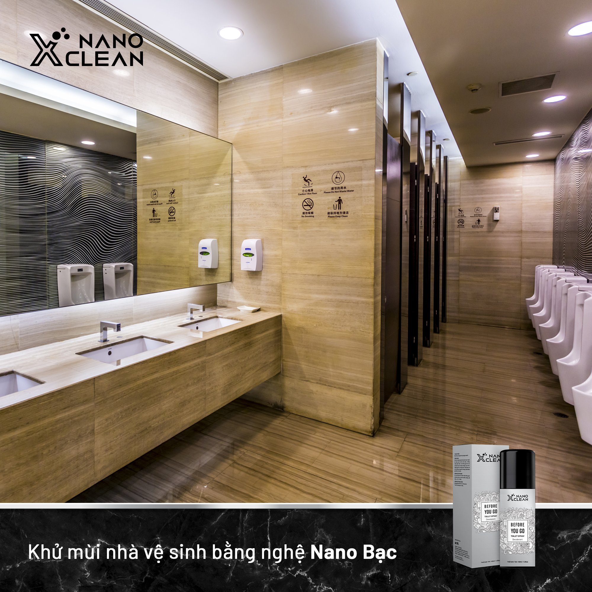 CHAI XỊT NANO BẠC DIỆT KHUẨN KHỬ MÙI TOILET NHÀ VỆ SINH -NANO XCLEAN TOILET SPRAY 40ML- AHT CORP (AHTC)