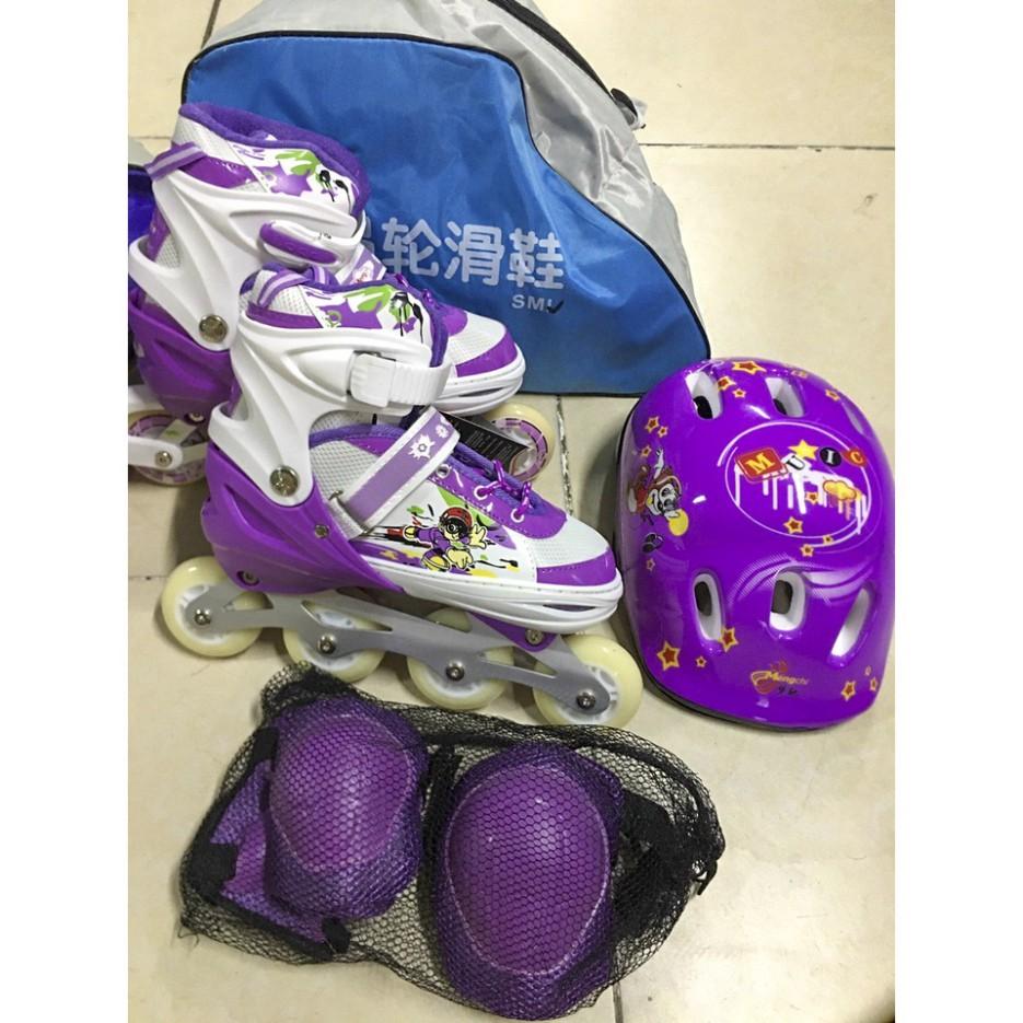 (SÁNG 8 HÀNG BÁNH) Giày Trượt Patin Phát Sáng Sport Trẻ Em - Batin Người Lớn QF Thế Hệ Mới (TẶNG KÈM 2 THANH CỜ LÊ