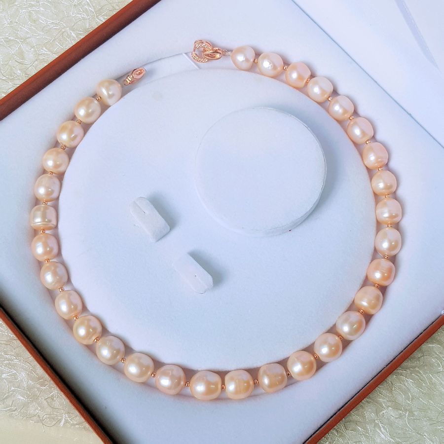 Vòng Cổ Ngọc Trai Nước Ngọt Thiên Nhiên Cao Cấp - Chuỗi Đơn Mix Hạt Bạc - Quyền Quý Cao Sang - Trang Sức Cô Tấm - KEYA PEARL - CTJ0301