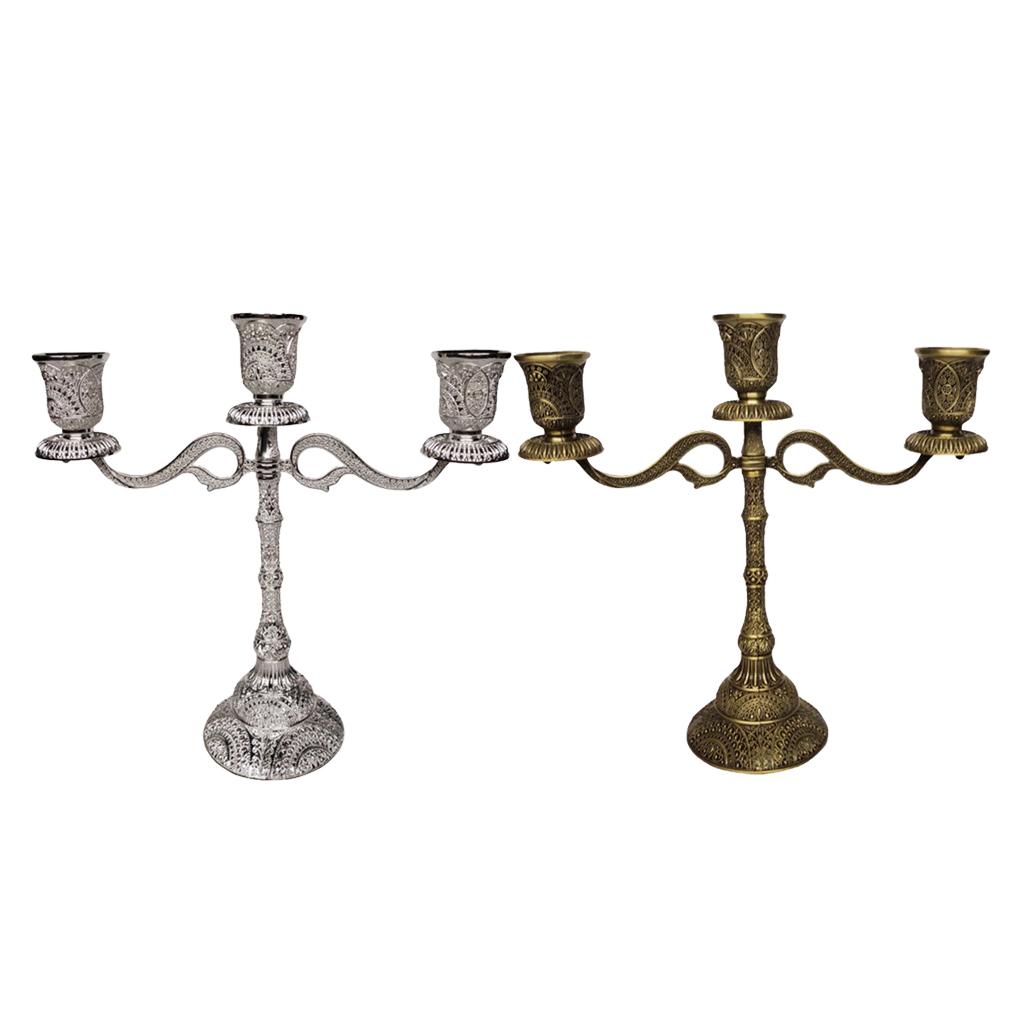 Antique Style Candle Holder Bronze Candelabra For Wedding Party Votive