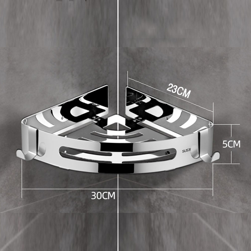 KỆ GÓC NHÀ TẮM INOX 304 - DÁN TƯỜNG, Kệ đựng đồ mỹ phẩm nhà tắm