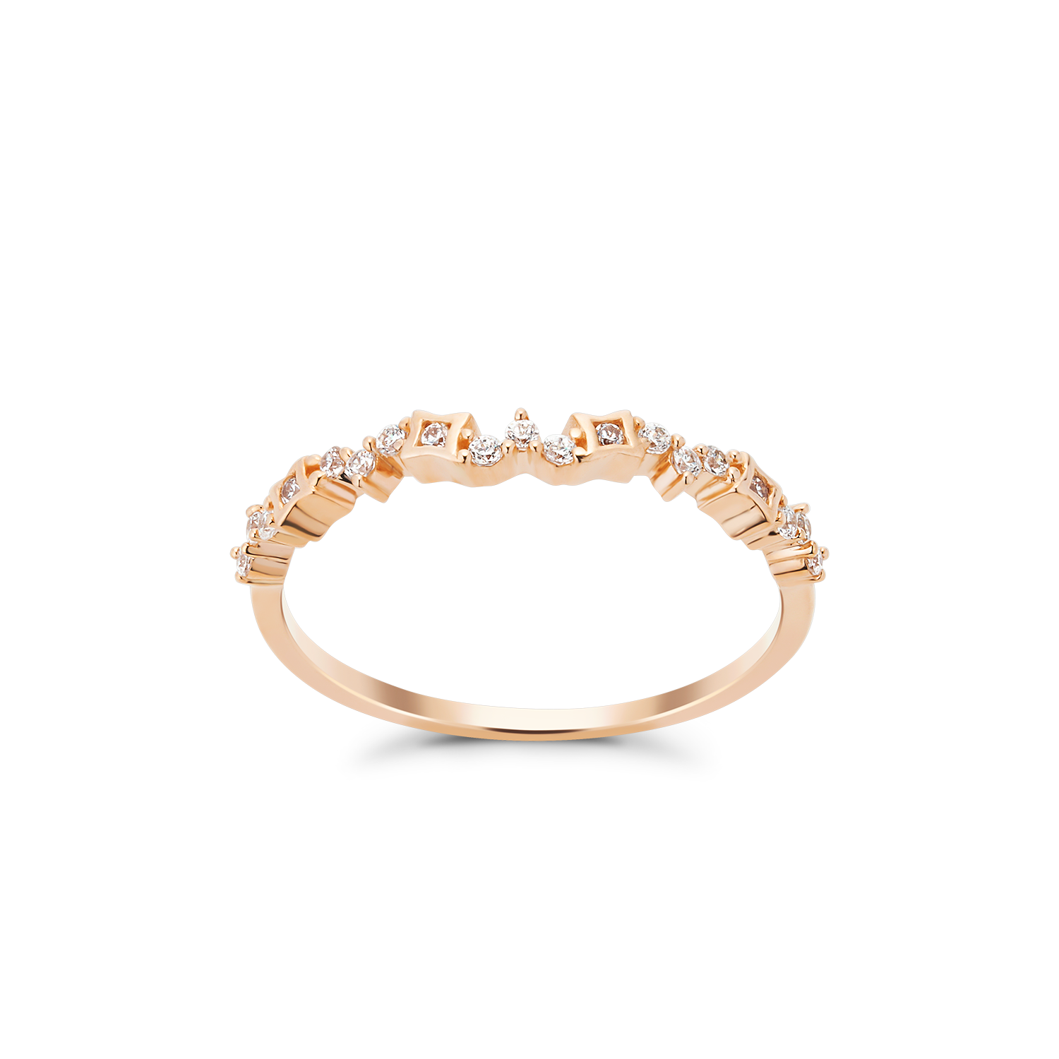 Nhẫn Nữ Vàng 14K Họa Tiết Họa Tiết Độc Đáo Đính Đá CZ Cao Cấp Lấp Lánh NLF431 Huy Thanh Jewelry