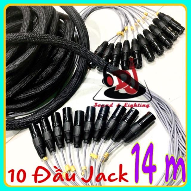 dây cáp line 10 đường dài 14m dây tín hiệu âm thanh dây micro drum micro trống