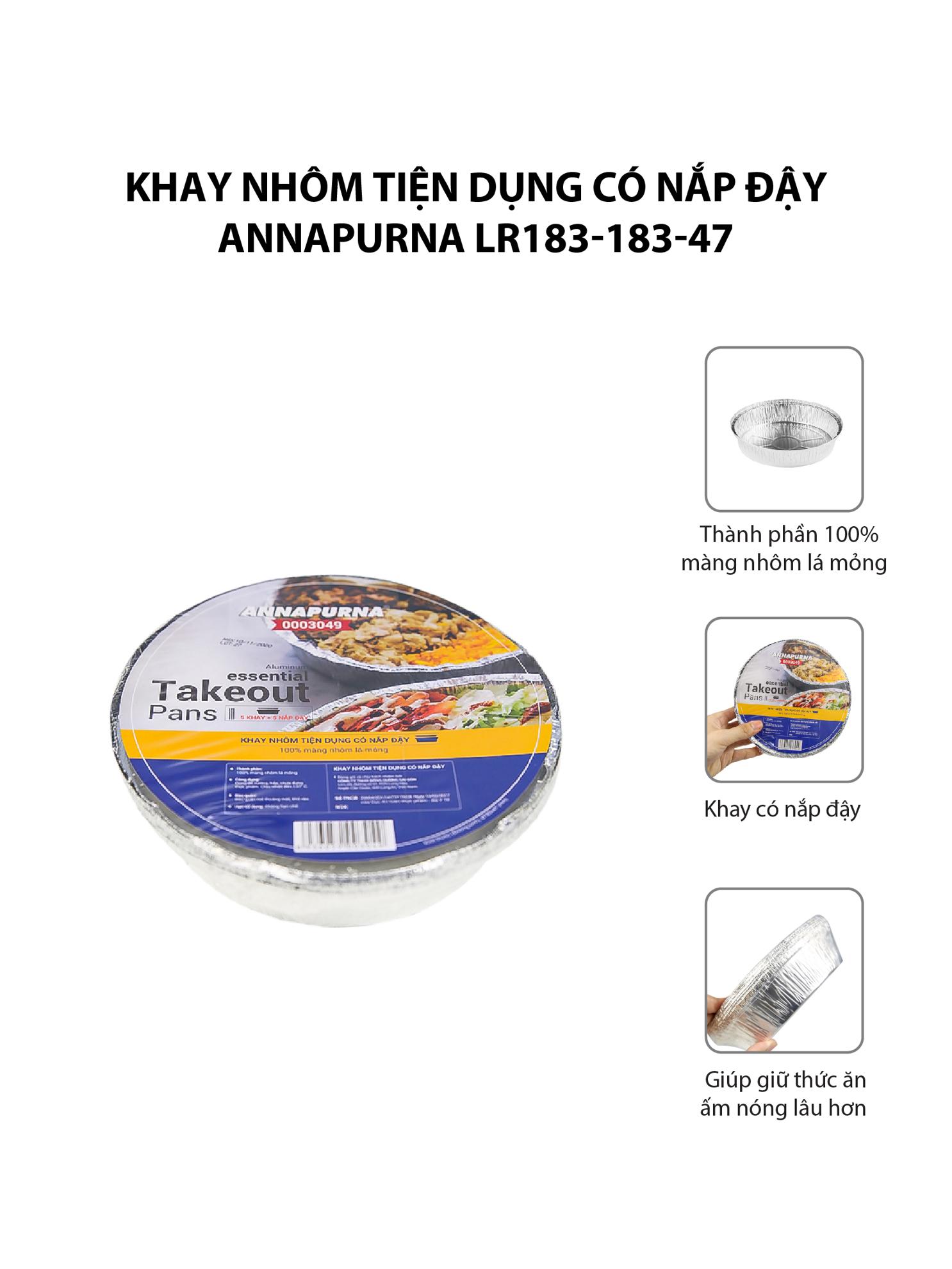 Khay nhôm tiện dụng có nắp đậy Annapurna 0003049