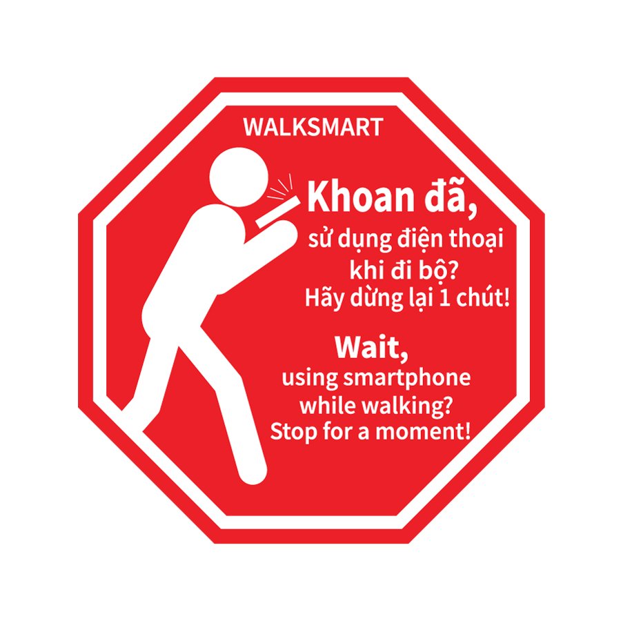 Biển Poly Walk Smart -  30x30cm