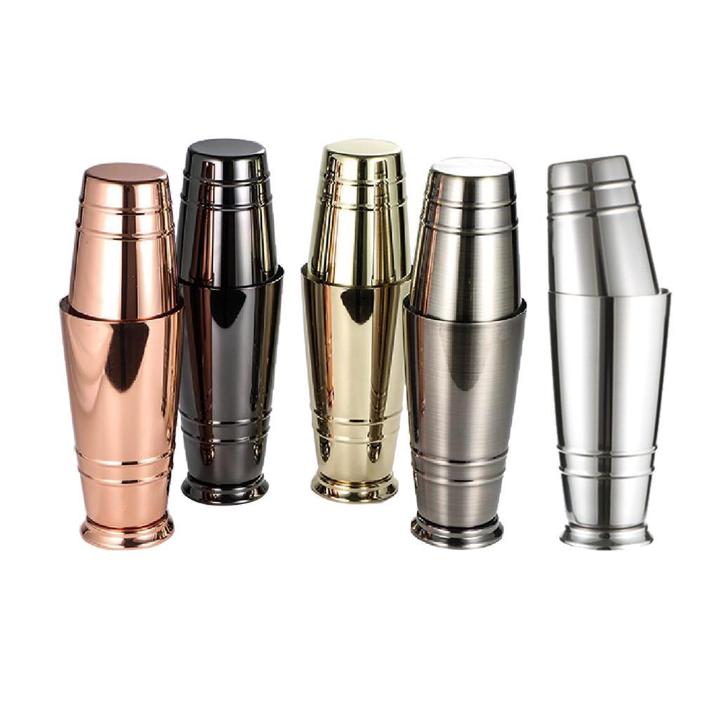 Cocktail Shaker Set Two-Piece Pro Boston Shaker Martini Drink Shaker Silvery