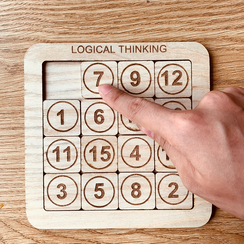 Đồ Chơi Gỗ Bảng Trượt Ghép Số Thông Minh Logical Thinking