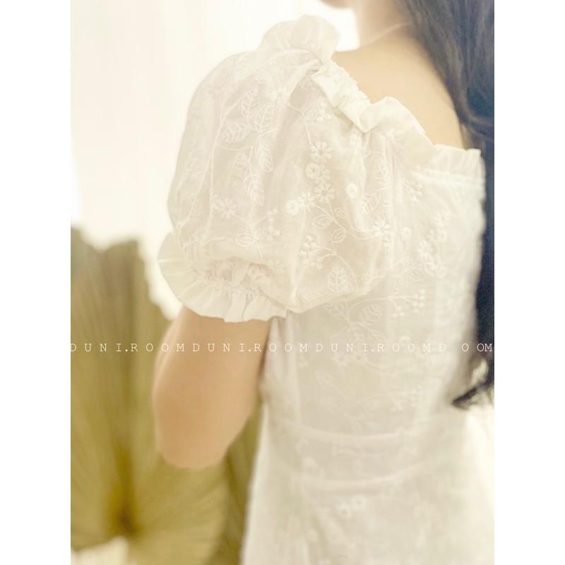 Midi dress - Đầm trắng midi đuôi cá