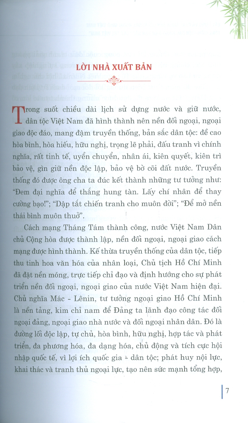 Xây dựng và phát triển nền đối ngoại, ngoại giao Việt Nam toàn diện, hiện đại, mang đậm bản sắc &quot; cây tre Việt Nam&quot; bản in 2024