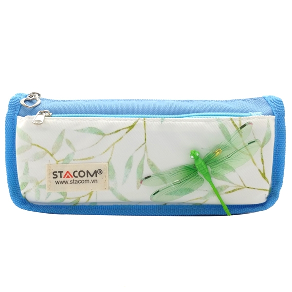 Hộp Bút Vải Polyester Stacom 2 Ngăn PB-2011 - Màu Xanh