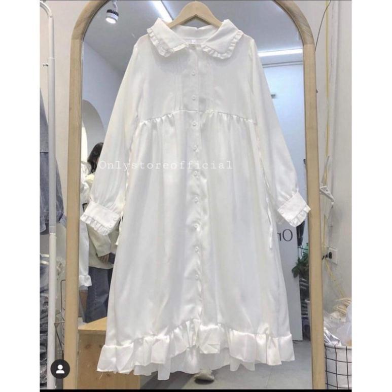 Váy Baby White viền bèo, Váy trắng Baby White ND35
