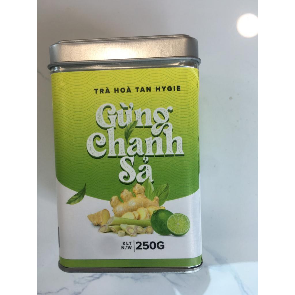 Trà gừng chanh sả Hygie hộp giấy 120g - dạng hòa tan tiện lợi, thơm ngon,