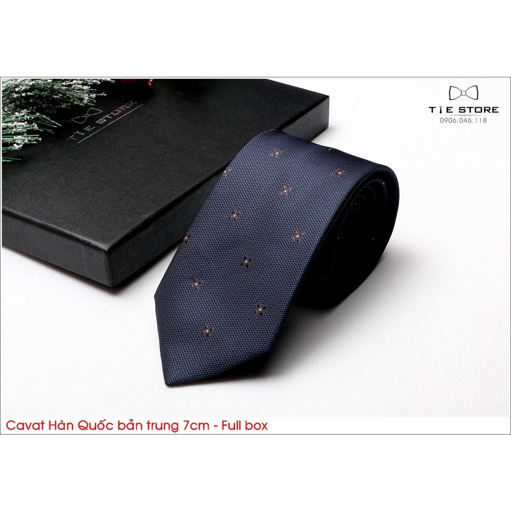 Cavat Hàn Quốc bản trung 7cm chuẩn công sở, chú rể - Cavat cao cấp Full box