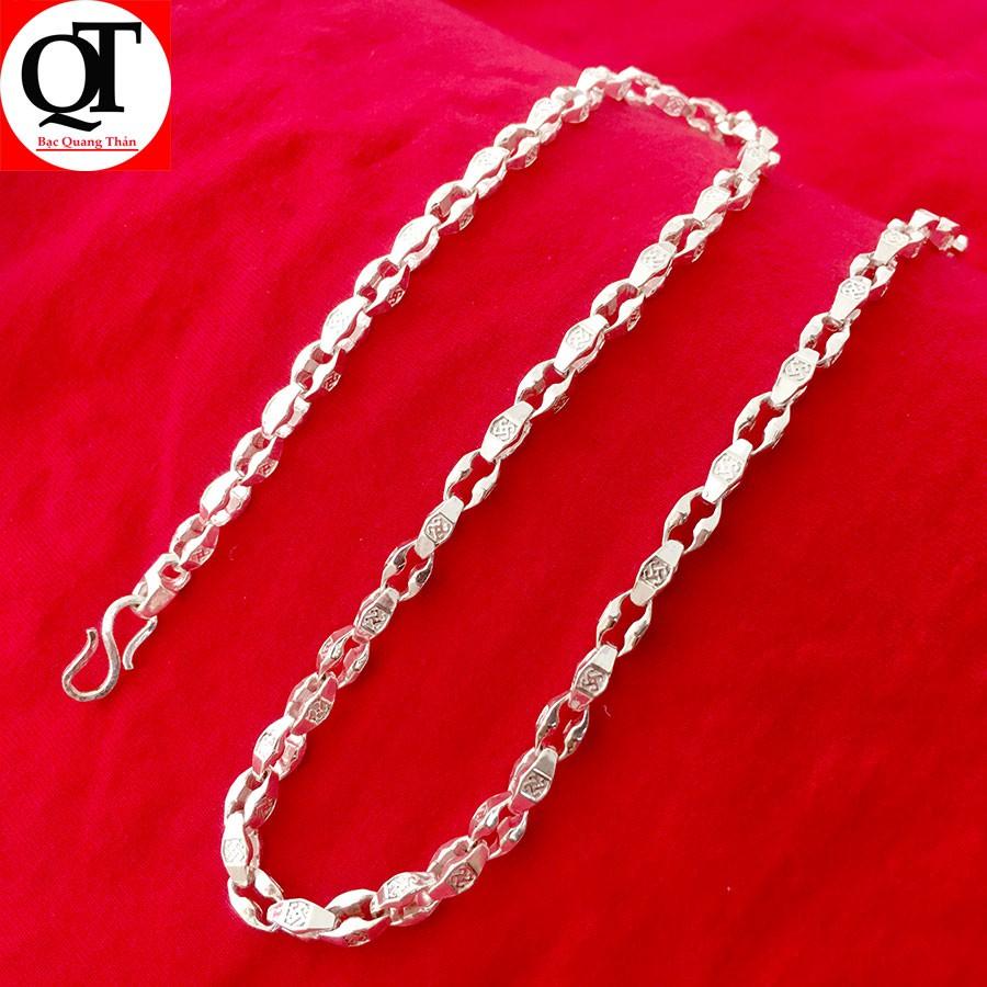 Dây chuyền nam Bạc Quang Thản mắt đơn đúc độ dài 50cm trọng lượng 15 chỉ chất liệu bạc ta không xi mạ