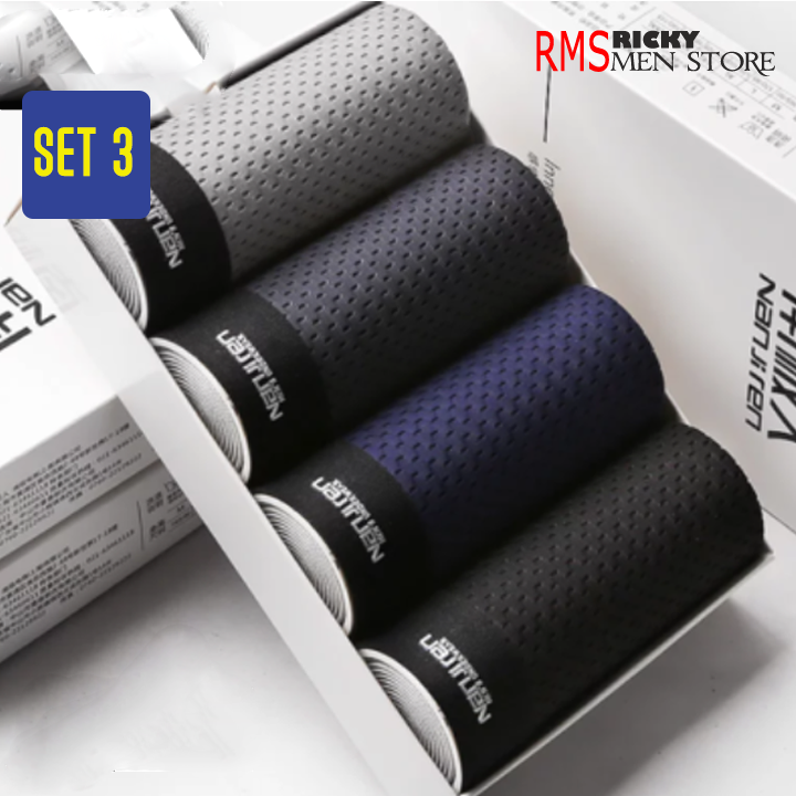 Hộp 4 chiếc sịp đùi nam Boxer thông hơi Cao Cấp