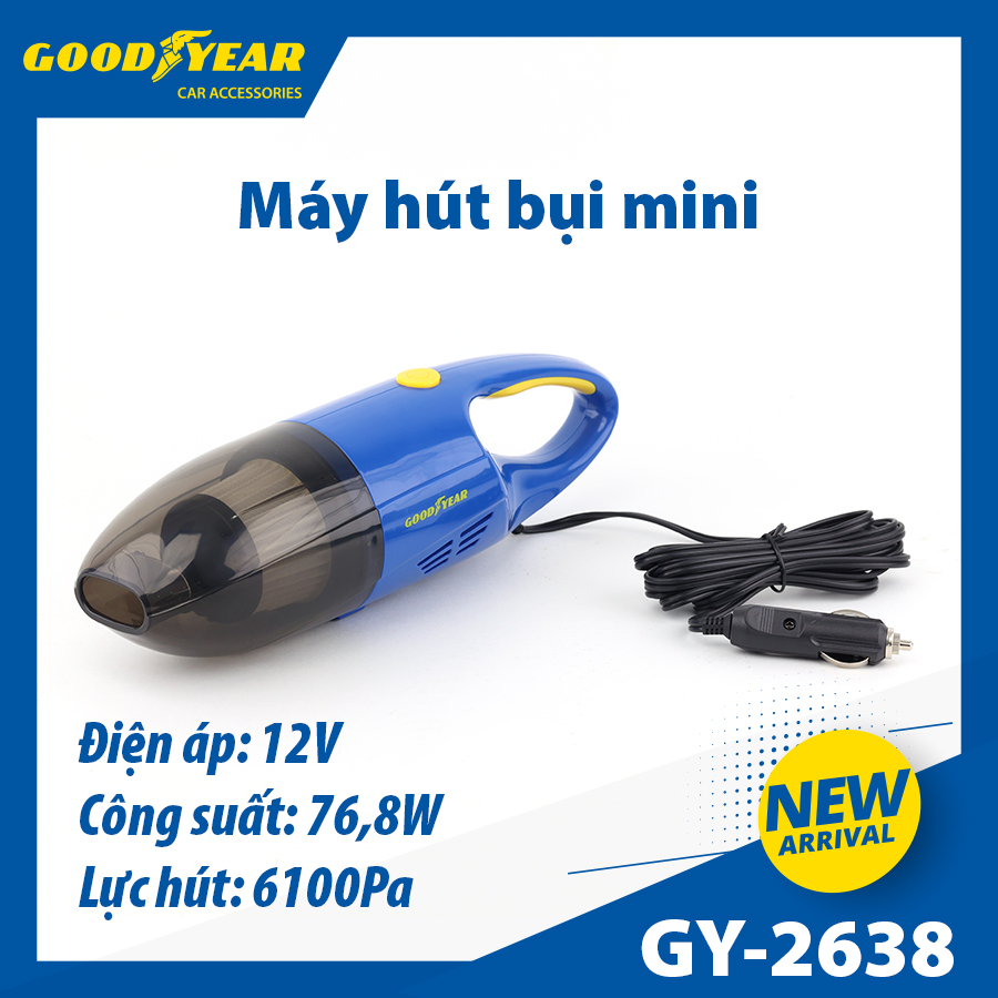 Máy Hút Bụi Cầm Tay Chuyên Dụng GOODYEAR GY-2638 Mini Lực Hút Mạnh Mẽ - Nhập Khẩu Chính Hãng