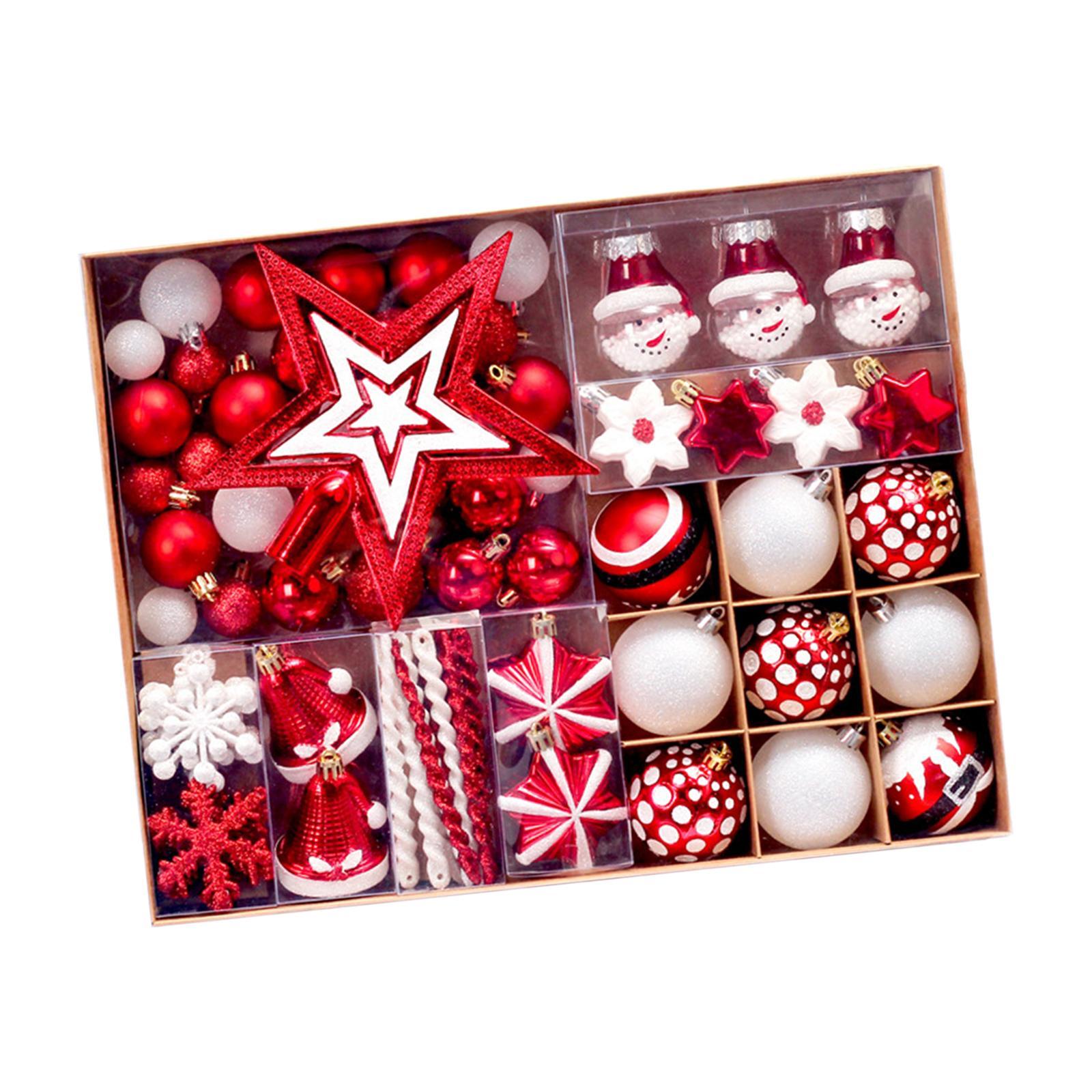 80x Christmas Ball Ornaments Set Decorations for Valentine's Day Celebration