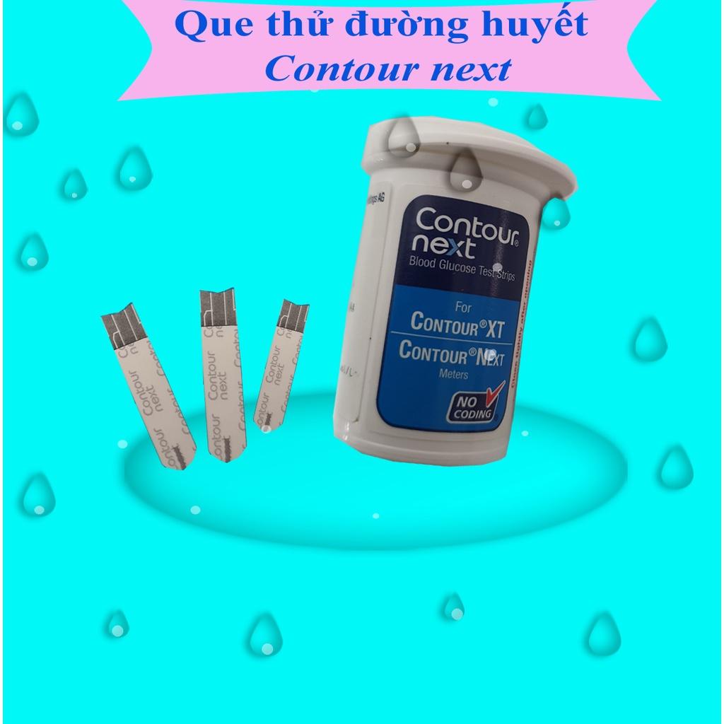 Que thử đường huyết Contour Next hộp tròn 50 que hoăc 2 hộp tròn 100 que