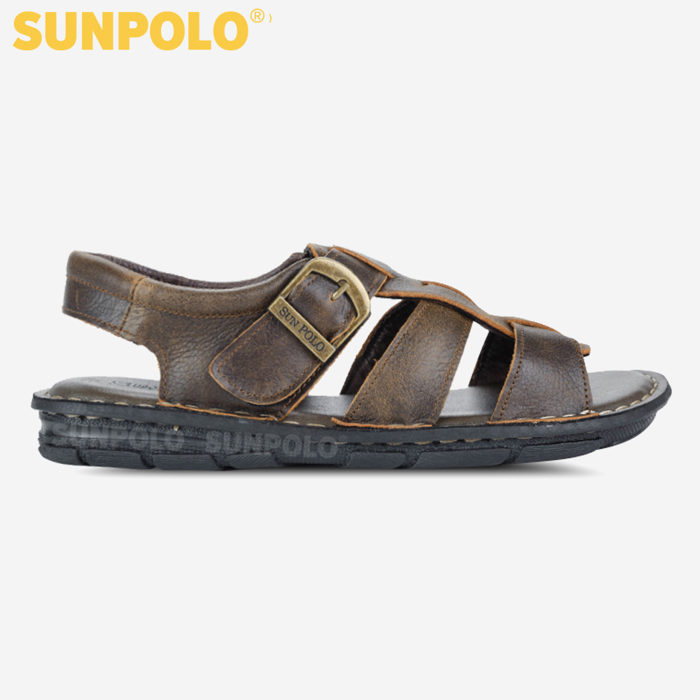 Giày Sandal Nam Da Bò Cao Cấp SUNPOLO SUSDA1D