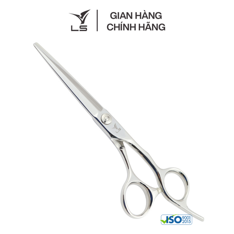 Kéo cắt tóc LS lưỡi thẳng quai offset vênh đỡ ngón cố định CB23/6.0