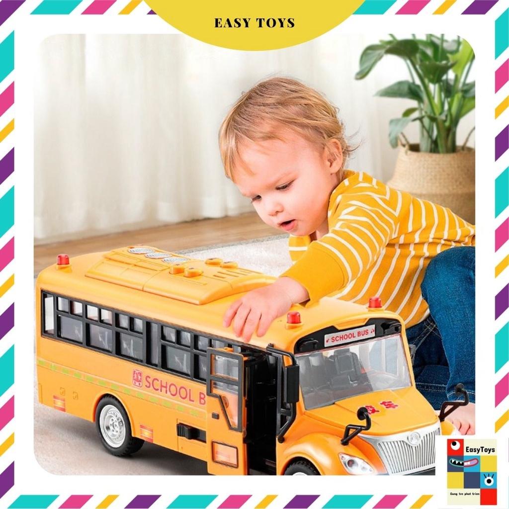 Đồ Chơi Ô Tô Xe Buýt School Bus Cho Trẻ Em Mở Các Cửa, Có Đèn, Âm Thanh