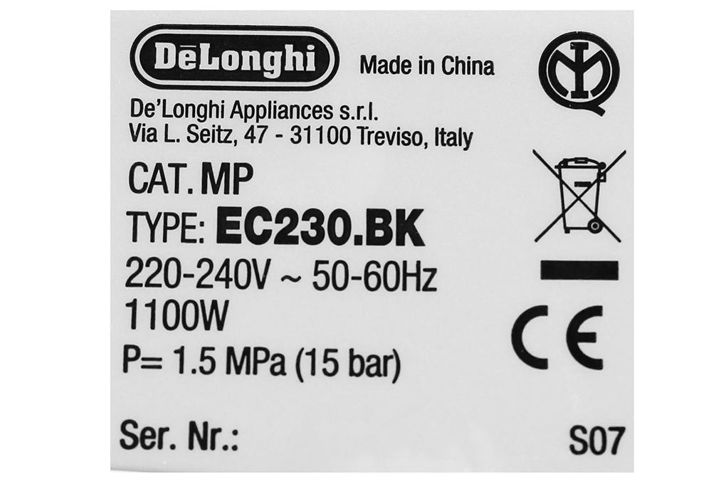 Máy Pha Cà Phê Delonghi EC230.BK - Hàng chính hãng