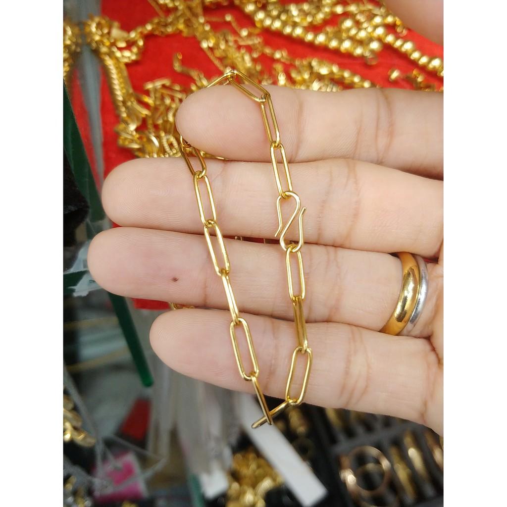 Lắc Tay Nữ Xích Nhỏ Trơn Titanium Cao Cấp- Dùng lâu dài tắm rửa thoải mái không phai
