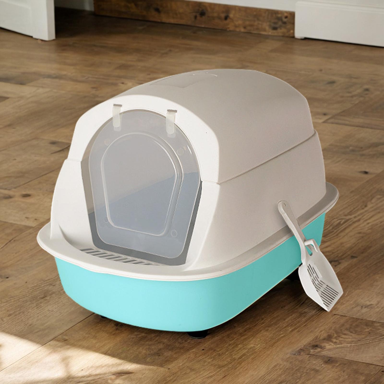 Hooded Cat Litter Box with Lid Cat Litter Tray Enclosed and Covered Cat Toilet Large Cat Litter Box for Indoor Cats with Door Pet Litter Box