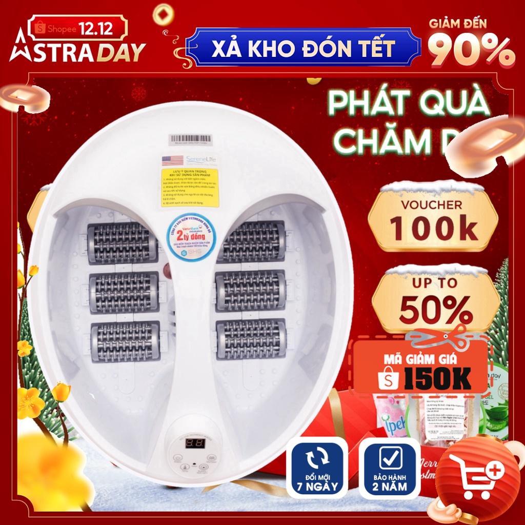 [Hàng Chính Hãng - BH 2 Năm] Bồn ngâm chân Massage điều chỉnh nhiệt độ SereneLife SL17 tặng kèm muối ngâm chân