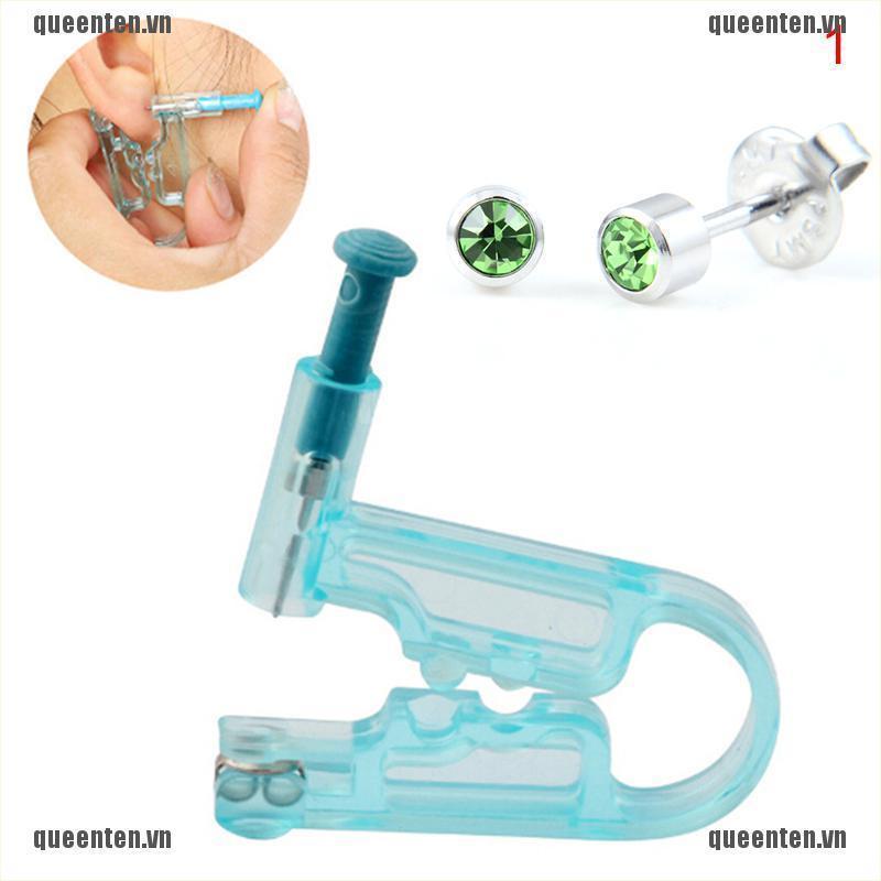 Disposable Blue Ear Sterile Piercing Kit within 1pc Ear Ring +1Pc Pad QUVN