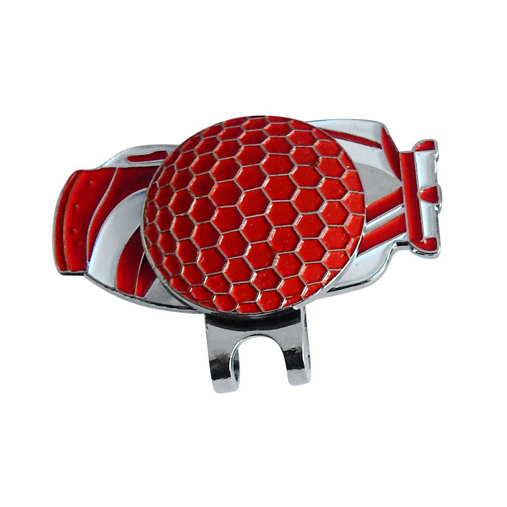 2-3 of pack Alloy Golf Ball Marker with Hat Clip Golf Accessories Red