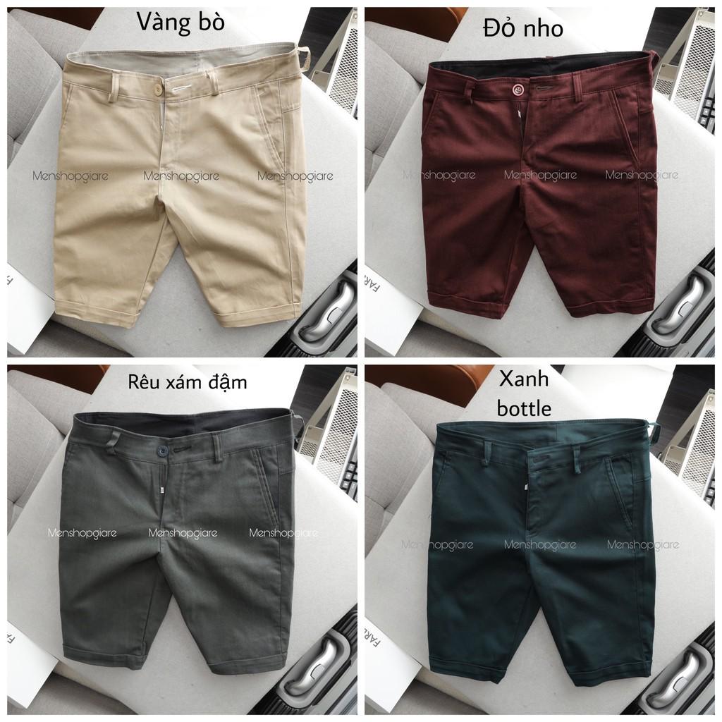QUẦN SHORT KAKI CO GIÃN - ngang gối