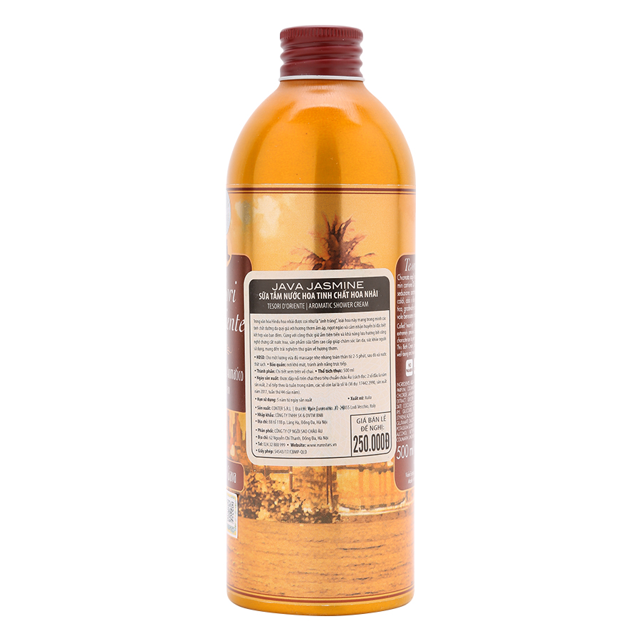 Sữa Tắm Hương Nước Hoa Italia Tesori D'Oriente Java Jasmine - Tinh Chất Hoa Nhài (500ml)