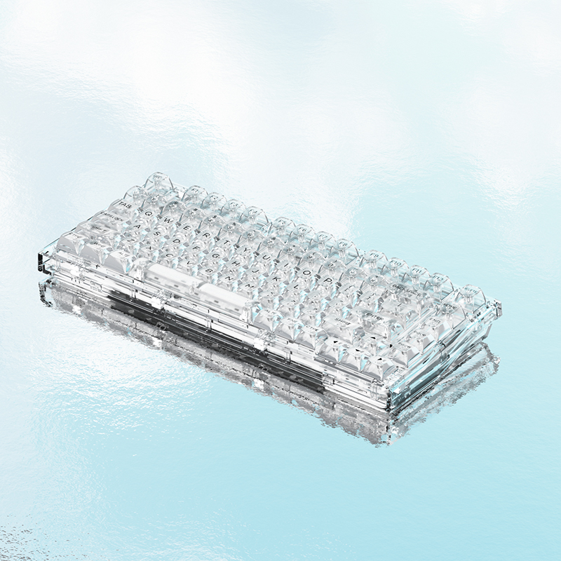 Bàn phím cơ FL-Esports Q75 SAM (Transparent White Light Ice Keycap/Transparent Black Dark Ice Keycap) 3 Mode/Gasket Mount - Hàng chính hãng