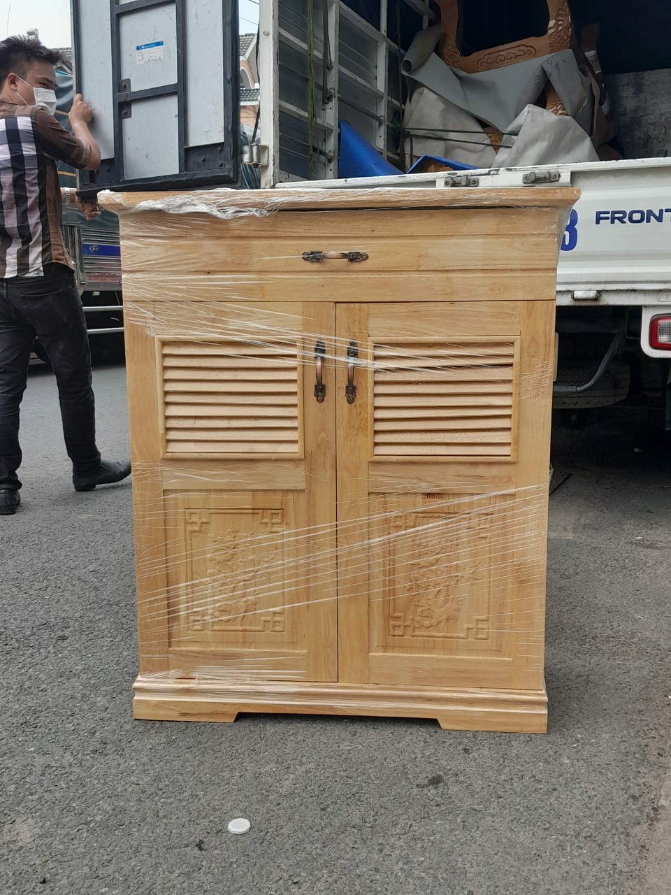 Tủ giày dép gỗ cao su ngang 60 cm