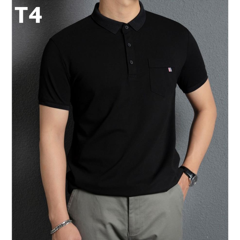 Áo thun nam, áo polo túi ngực ngắn tay, trung niên vải cá sấu full size-TSSTORE95