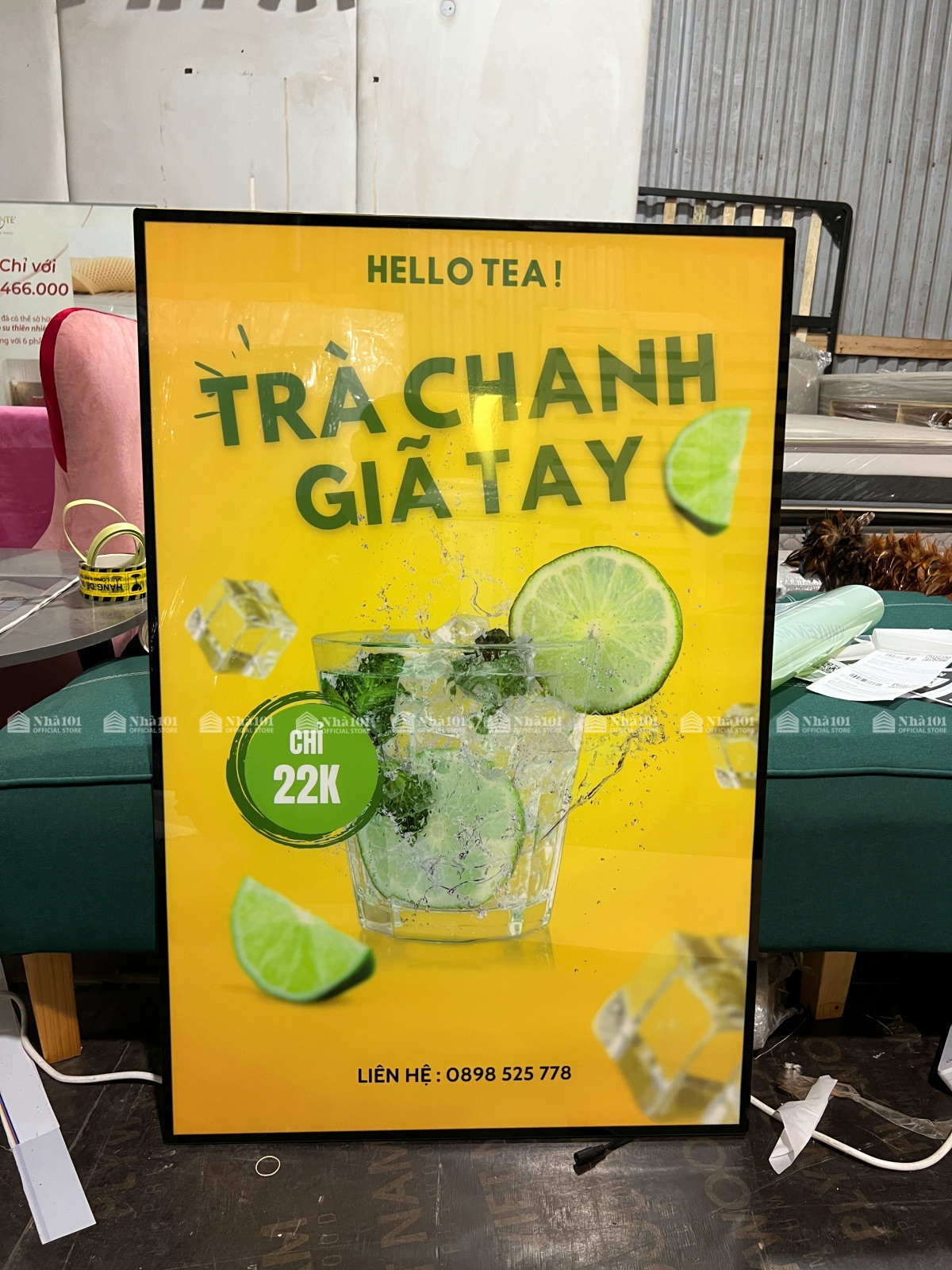(Kích thước 60x90) Bảng LED quảng cáo siêu mỏng mặt kính cường lực, menu LED siêu mỏng