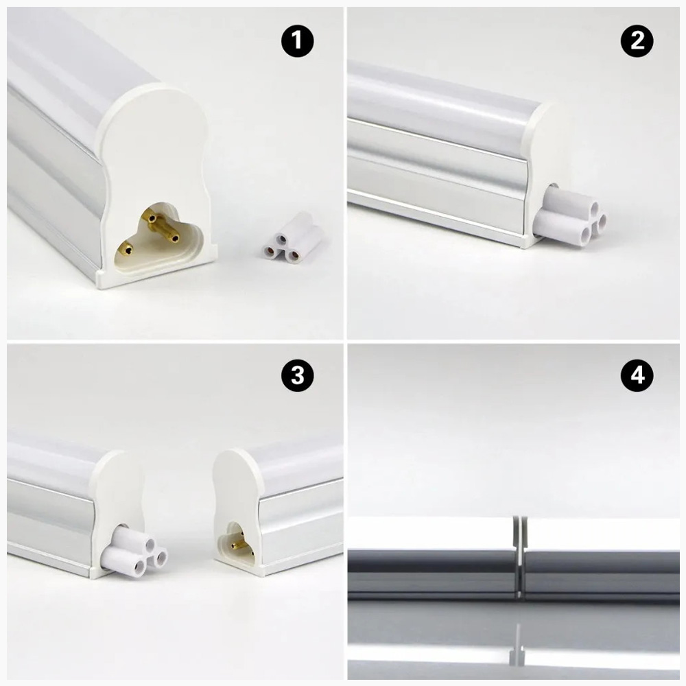 Set phụ kiện kẹp giữ bóng đèn T5 liền máng