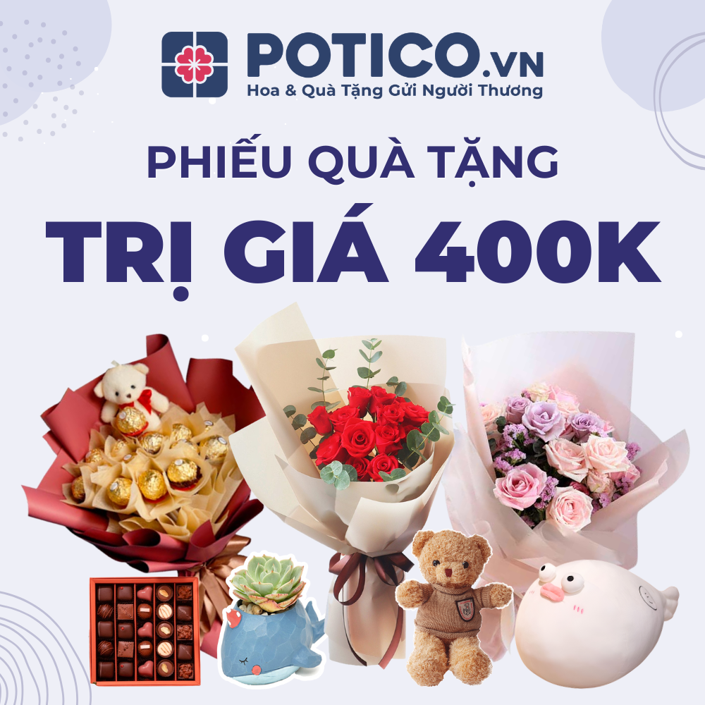 Hình ảnh Toàn quốc [E-Voucher] Phiếu quà tặng trị giá 400k, áp dụng cho mọi sản phẩm tại web/app Potico.vn