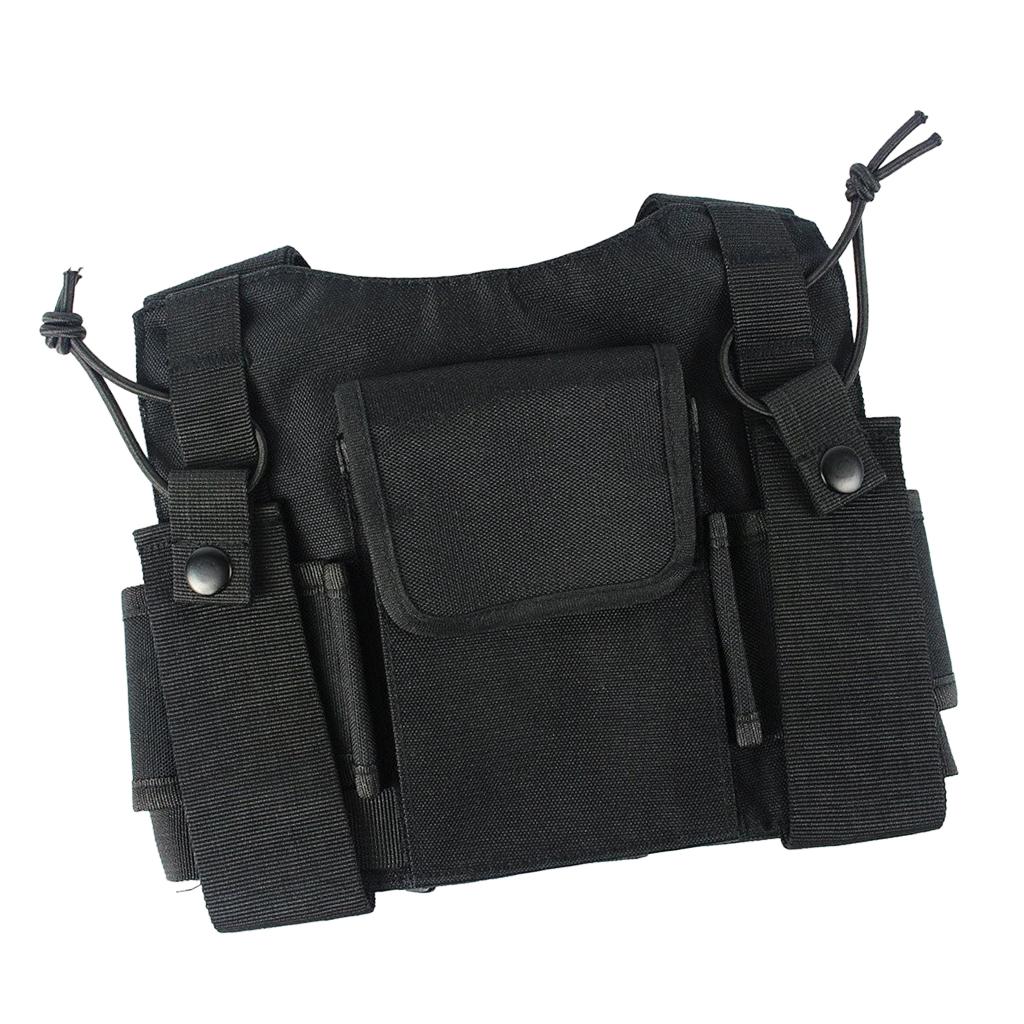 Radio Chest Harness Chest Front Pack Pouch Holster Vest Rig for Two Way Radio Walkie Talkie
