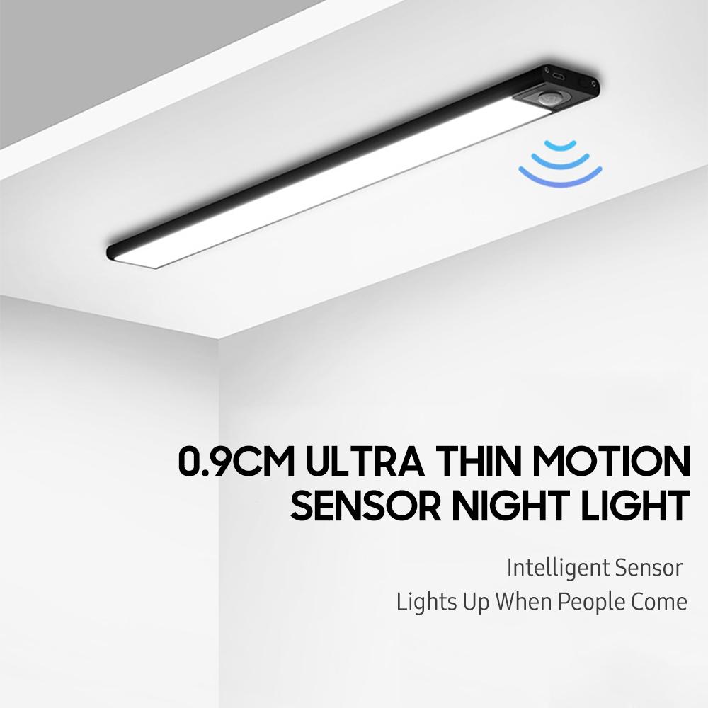 Đèn ngủ LED cảm biến chuyển động Đèn ngủ dưới dải ánh sáng tủ Đèn sạc từ tính không dây cho tủ quần áo và tủ bếp