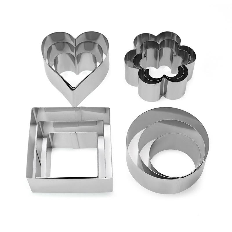 Khuôn RING Mousse Cookies Cutter KHUÔN Nhấn Dụng Cụ Làm Bánh Quy Hình Tròn Theo Bộ 3 Chiếc - CBMOUSTRON3P