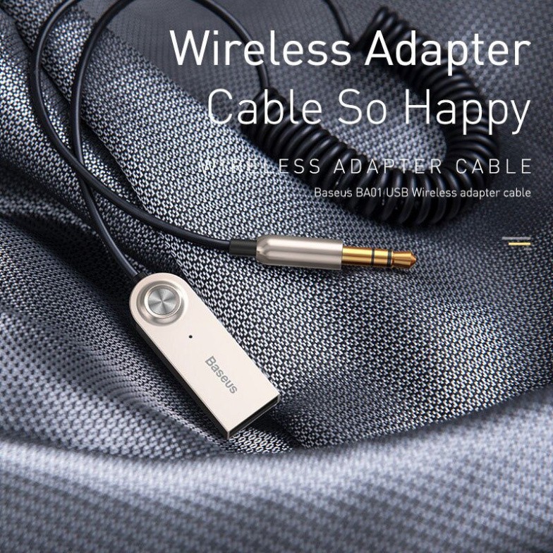 Adapter Dongle Cable Đối Với Xe 3.5mm Jack Aux Bluetooth 5.0 4.2 4.0 Receiver Loa Âm Thanh -Hàng Chính Hãng Baseus