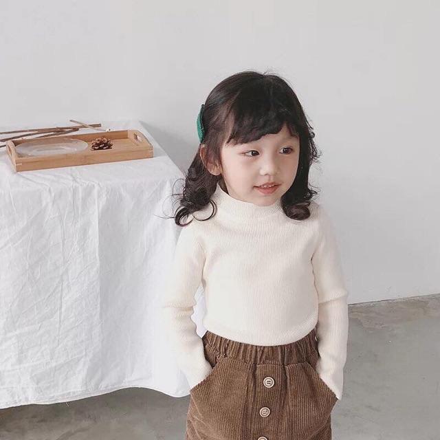 Áo len cổ 3 phân bé gái