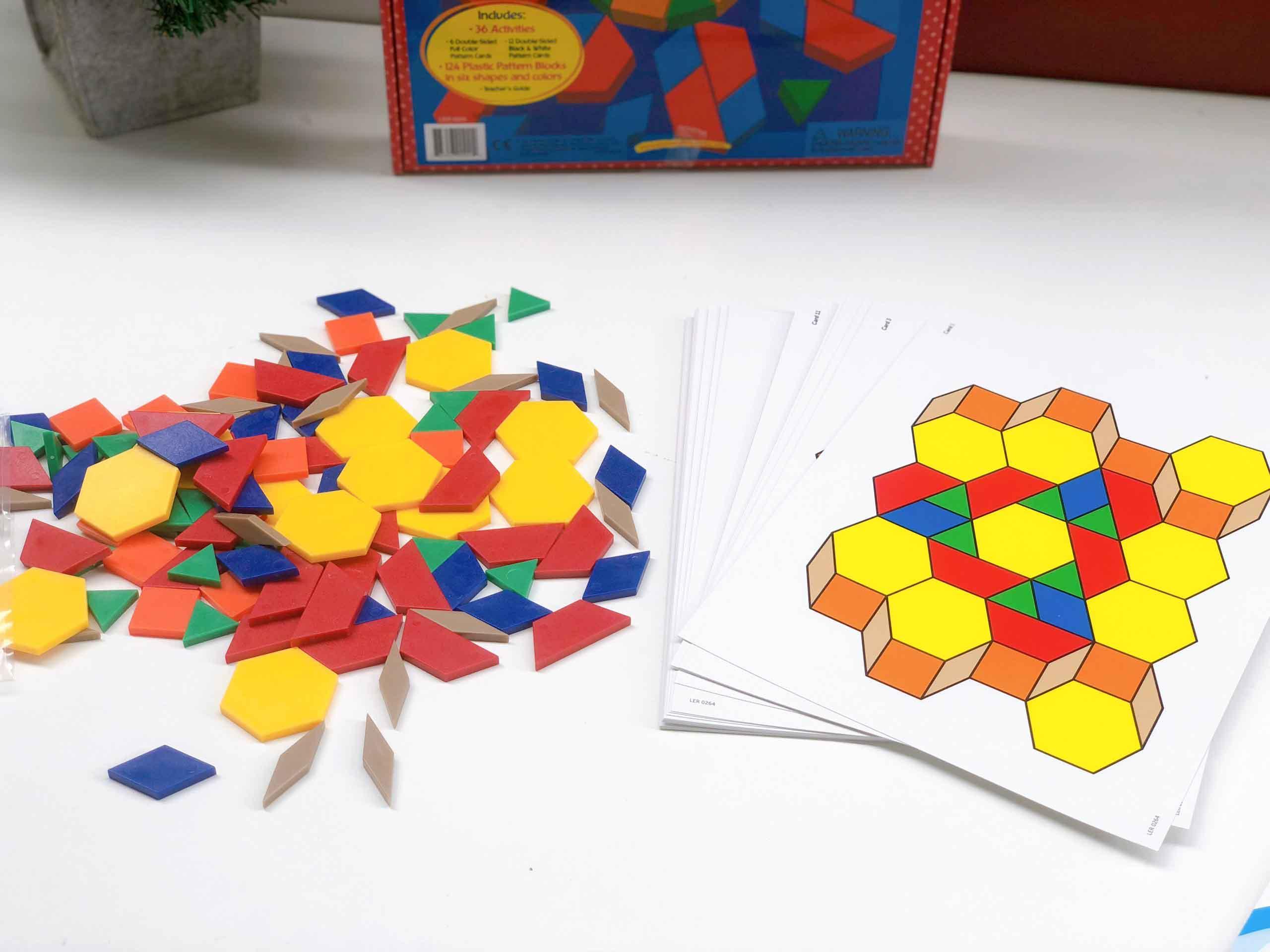 Learning Resources Bộ hoạt động các khối hình dạng - Pattern Block Activity Pack