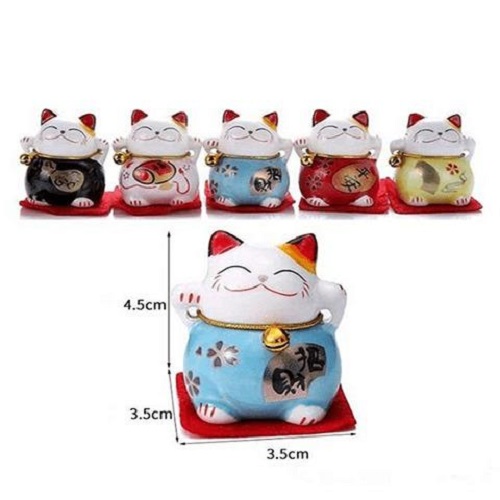 Bộ tượng ngũ mèo thần tài mini - Hàng chính hãng
