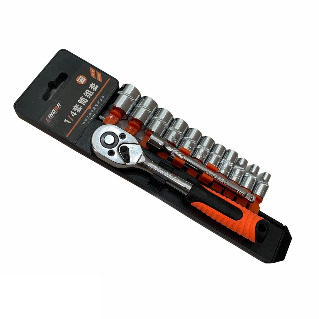 Bộ 12 Đầu Tuýt Và Cần Siết 2 Chiều Cờ Lê Ổ Cắm Thép Cr-V Cao Cấp